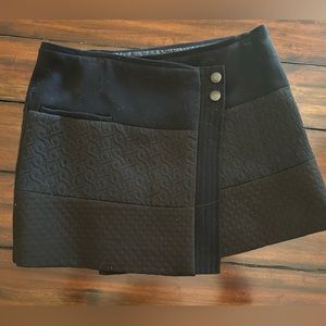 Swath black mini wrap skirt
